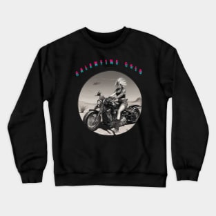 Galentine gal biker girl Crewneck Sweatshirt